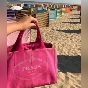 Prada pink Canapa tote bag